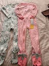 Toddler Girls' Carter's 2-Pack Strawberry & Flower Footie Pajamas Size 3T NWT picture