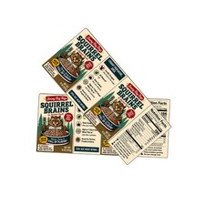 Squirrel Brains Joke Can Labels Set of 2 Funny Gag Gift Prank Can Wrap Novelty picture