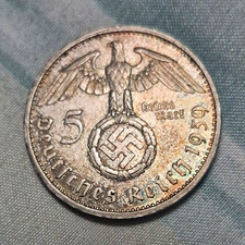 5 Reichsmark 1939 G Germany Third Reich Silver Coin picture