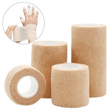 24-Rolls Self Adhesive Bandage Wrap, Vet Tape, Medical Tape (2 In x 5 Yds) Beige picture