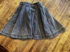 Vtg 80s Georges Marciano for GUESS Denim Circle Skirt Gray Acid Wash Size 29 picture