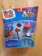 Rare Mucha Lucha 2004 JAKKS Rikochet / Megawatt create | damaged box see pics picture