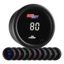 GlowShift 10 Color Digital 145 PSI Oil Pressure Gauge Kit 2-1/16