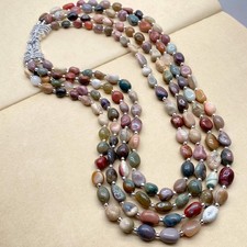 4 Rows Jasper Free Form  Necklace High Quality For Party Gemstone Jewelry picture