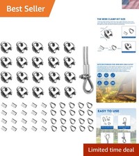All-in-One 60PCS Wire Rope Clamp Kit - Weather-Resistant & Secure for Outdoors picture