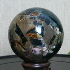 B2916-73mm-530g Amazing natural Ocean Jasper Orbicular Sphere Reiki Crystal Ball picture