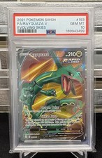 2021 POKEMON SWORD & SHIELD EVOLVING SKIES #193 FULL ART/RAYQUAZA V PSA 10 picture