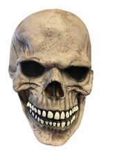 Bizarre Horrific Human Skull Mask Latex Skeleton Head for Halloween Costume Prop picture