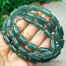 Certified Icy Green 100% Natural A jadeite jade Necklace 路路通项链25inches picture