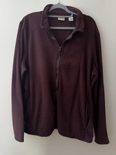 LL Bean Men’s XL Tall Burgundy Full Zip Fleece Jacket Textured picture