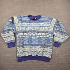 Vintage 90s KiDZ M 10/12 Geometric Tribal Print Crewneck USA picture