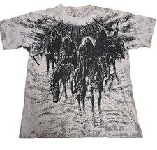 Y2K Vintage Affliction Skulls Reapers Horsemen Shirt Men’s Size Large Medium  picture