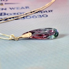 Natural 21 CT Color Change Alexandrite Certified Gemstone Pendant 925 Silver picture