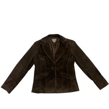 Kenar Dark Brown Women's Suede Blazer Western country fall Sz medium shaping Y2K picture