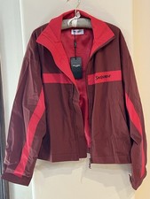 Saint Laurent YSL Windbreaker Tech Jacket Size L Red Burgundy Rust Full Zip NWT picture