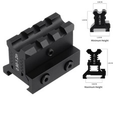 Adjustable Height Picatinny Riser Mount 3 Slot 0.9-1.2in Raise for Red Dot Scope picture