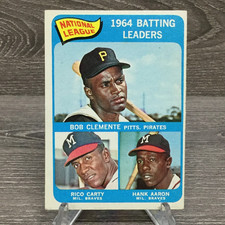 1965 Topps #2 1964 NL Batting Leaders Aaron Clemente - VG picture