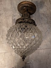 Antique vintage 1920s 40's Glass Ceiling Light Fixture Globe hall porch picture