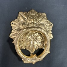 Vtg Fritz Brass Flower Door Knocker Branch Ring Drop Hollywood Regency Korea picture