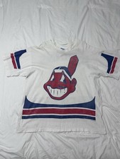 Vintage 1996 Cleveland Indians Salem Sportswear All Over Print T-Shirt XL picture