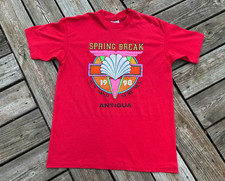 Vtg 90s Single stitch Spring Break T shirt Sex 1990 Sun Sand Surf Antigua picture