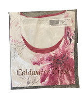 Vintage Coldwater Creek Floral Layered Tee Pink Shirt Medium New picture