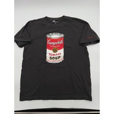 Uniqlo UT Andy Warhol Campbells Tomato Soup Graphic T-Shirt Black Mens Small picture
