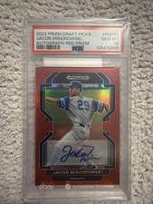 Jacob Misiorowski PSA 10 2022 Prizm Draft Picks Auto #PDP63 Red Prizm 8/50 POP 2 picture
