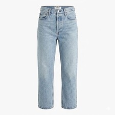 Agolde Size 30 Fran Jean Low Slung Easy Straight Light Wash Blue Denim 36