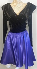 Vintage Cattiva Maya Jornot Party Dress Metallic Purple Velvet Saks Fifth Avenue picture