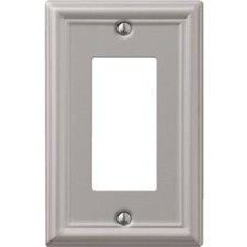 24-Amerelle Chelsea 1-Gang Stamped Steel Rocker Decor Wall Plate Brushed Nickel picture