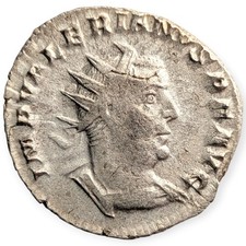 Valerian 257-258 AD Billon Antoninianus Vict Part Roman Empire Ancient Coin 2Q picture