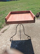Hand Made Tabel Pollycrilic  Butcher Block Top With Vintage Rustic Rod Iorn Legs picture