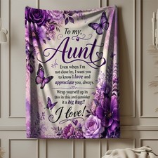 Aunt Appreciation Quote Coral Fleece Blanket Family Heartfelt Decor picture