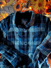 L.L.Bean Women’s Blue Plaid Button-Up Shirt Long Sleeve Pockets XS Jacket  picture