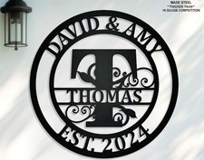 Custom Metal Monogram, Personalized Family Name Metal Sign, Housewarming Gift picture