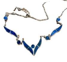 VINTAGE  PLATINUM 950 LAPIS LAZULI NECKLACE 8 GRAMS 18