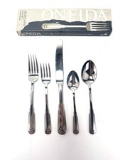 Oneida Cityscape 5 Pc Place Setting 18/8 Stainless USA NIB 1992 Box picture