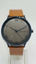 Skagen Denmark SKW6621 Wristwatch Men’s Black Case Leather Band Working picture