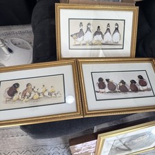 Vintage Art LaMay Duck Print Set of 3 Framed “The kids”  