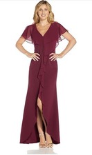 Adrianna Papell Women's Chiffon and Crepe Cascade Mermaid Gown picture