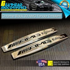 AMG Edition Chrome Emblem Metal Side Fender Skirts 3D Badge for Mercedes Benz 2X picture
