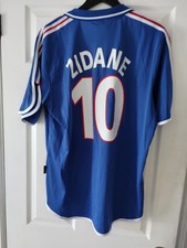 adidas France FFF 2000/2001 Home Football Zinedine Zidane #10 Soccer Jersey 2XL picture