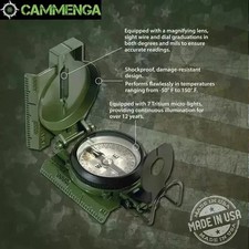 Cammenga Official US Military Lensatic Compass, Accurate Waterproof 3H gif picture
