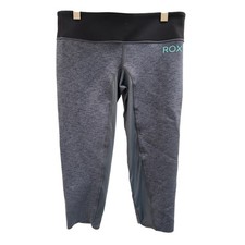NWT Roxy Salt Water Capri Women Size 10 Grey New Athletic Surf Swim Leggings picture