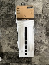 Nike Elite Dri Fit Crew Socks SX7622 106 White / Black Men's Size XL 12-15 New picture