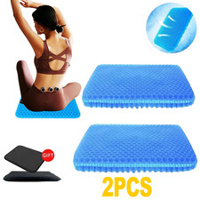 2-Pack Honeycomb Gel Seat Cushion 15x12 Double Thick Non-Slip Cover Breathable picture