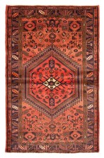 Vintage Hand-Knotted Area Rug 4'3