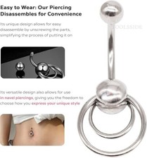 Jewelry for Special Moments with Two Rings - Piercing Jewelry for Women - Belly picture