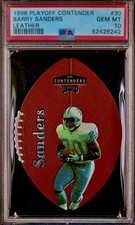 POP 20 PSA 10 Barry Sanders 1998 Playoff Contenders Leather Football Die-Cut SSP picture